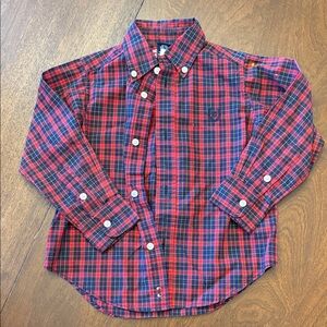 Chaps Red and Blue Plaid Kids Button Down Shirt